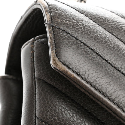 Saint Laurent Sheepskin Matelasse Chevron Monogram Medium College Bag Grey 12 of 17