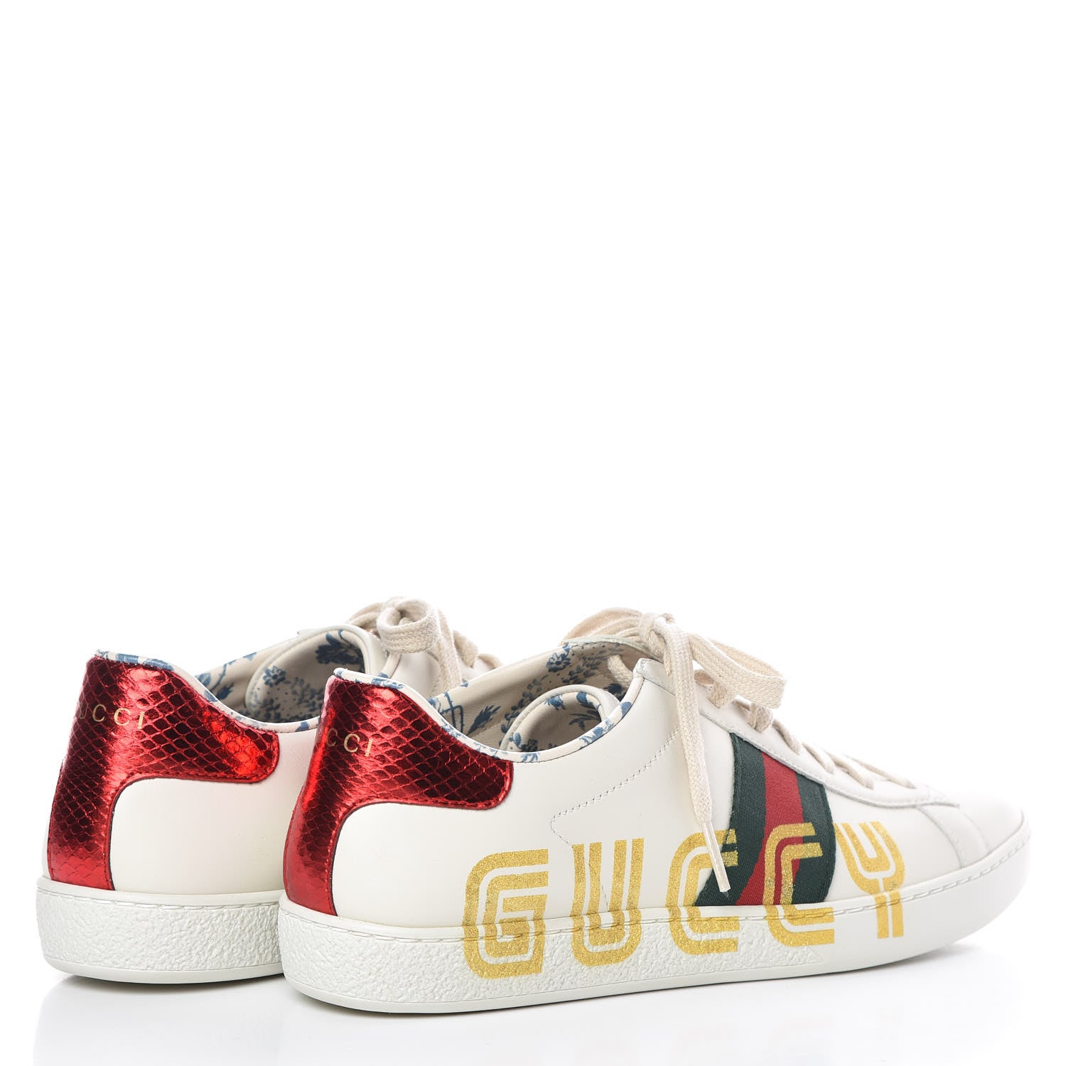 Gucci X SEGA Calfskin Ayers Web Guccy Womens Ace Sneakers 38.5 White 4 of 8