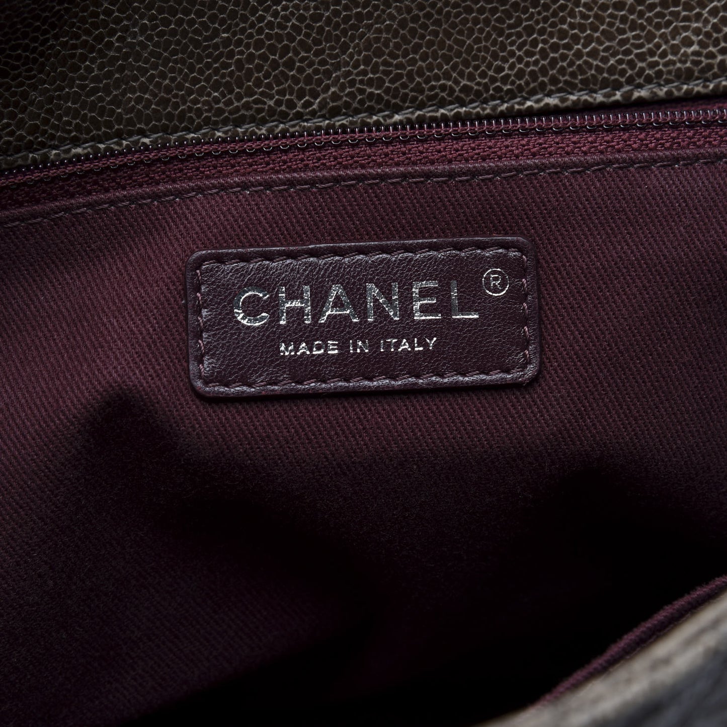 Crumpled Grained Calfskin Jumbo CC Crave Flap Brown