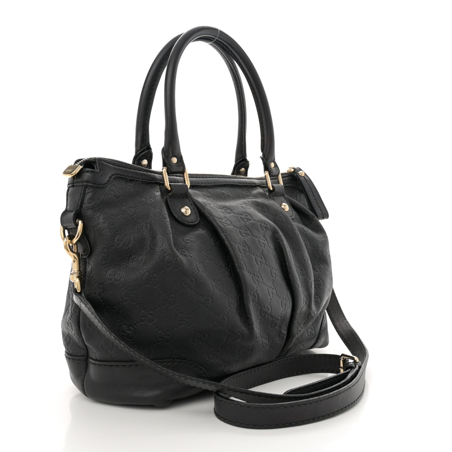Gucci Guccissima Medium Sukey Top Handle Bag Black 3 of 12