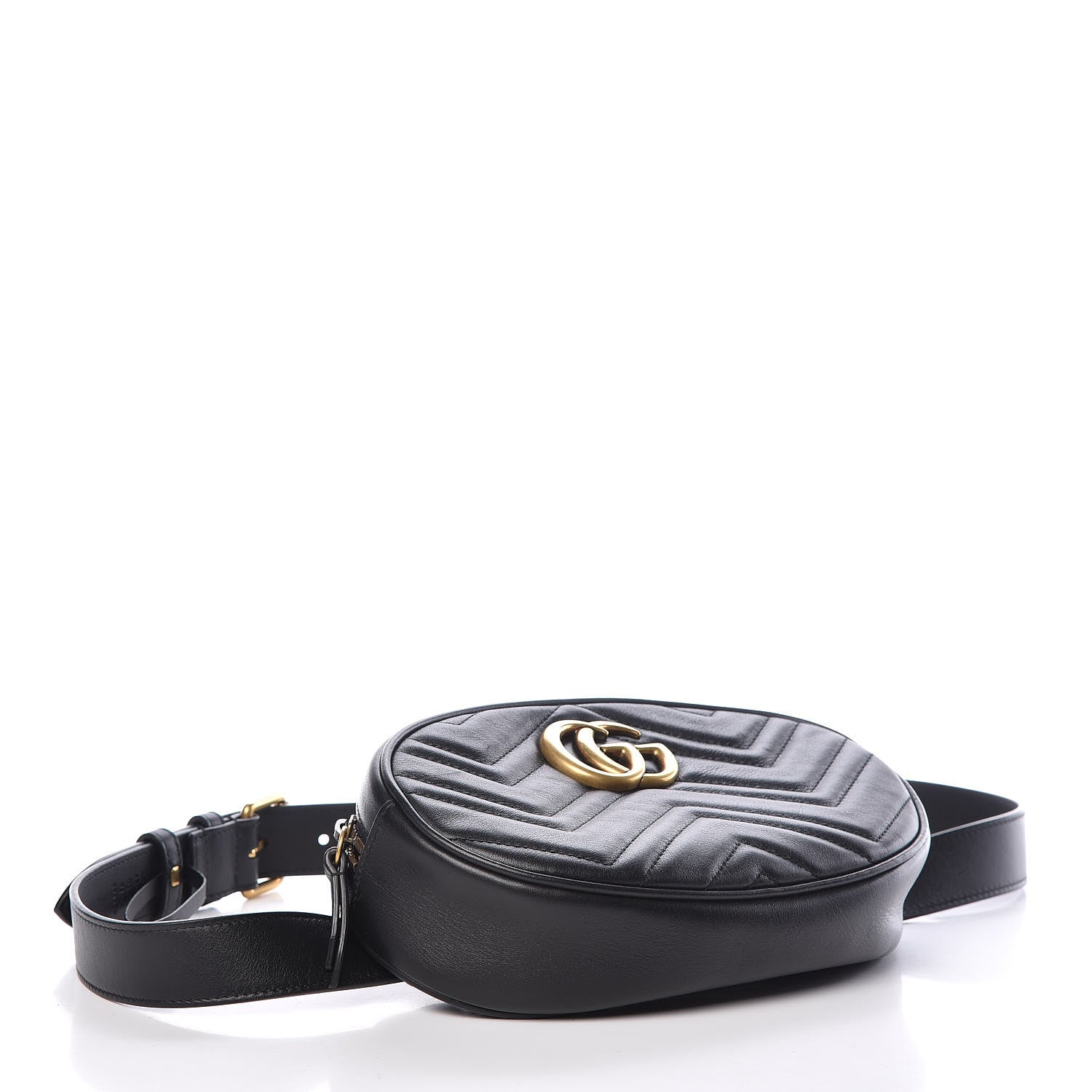 Gucci Calfskin Matelasse GG Marmont Belt Bag 95 38 Black 4 of 10