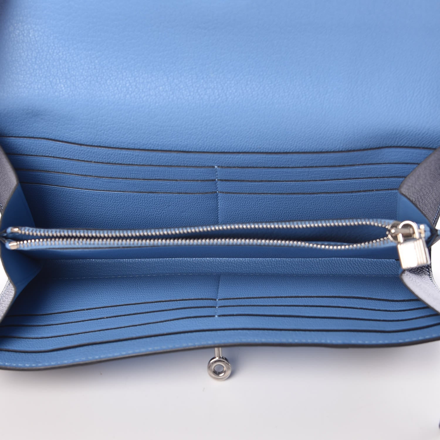 Hermes Epsom Kelly Longue Flag Wallet Bleu Paradis Bleu Saphir 5 of 8