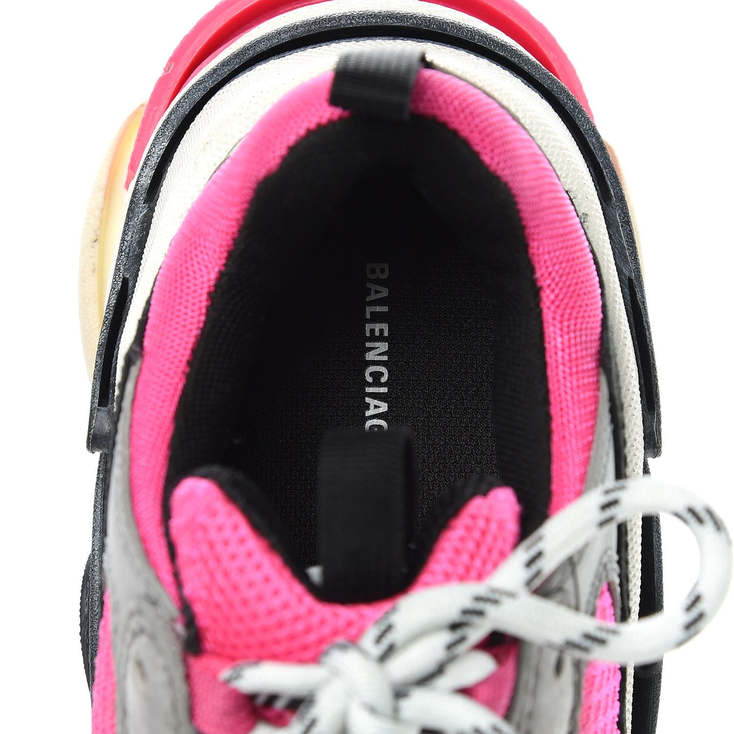 Fabric Mesh Womens Triple S Sneakers 37 Fluo Pink Grey White