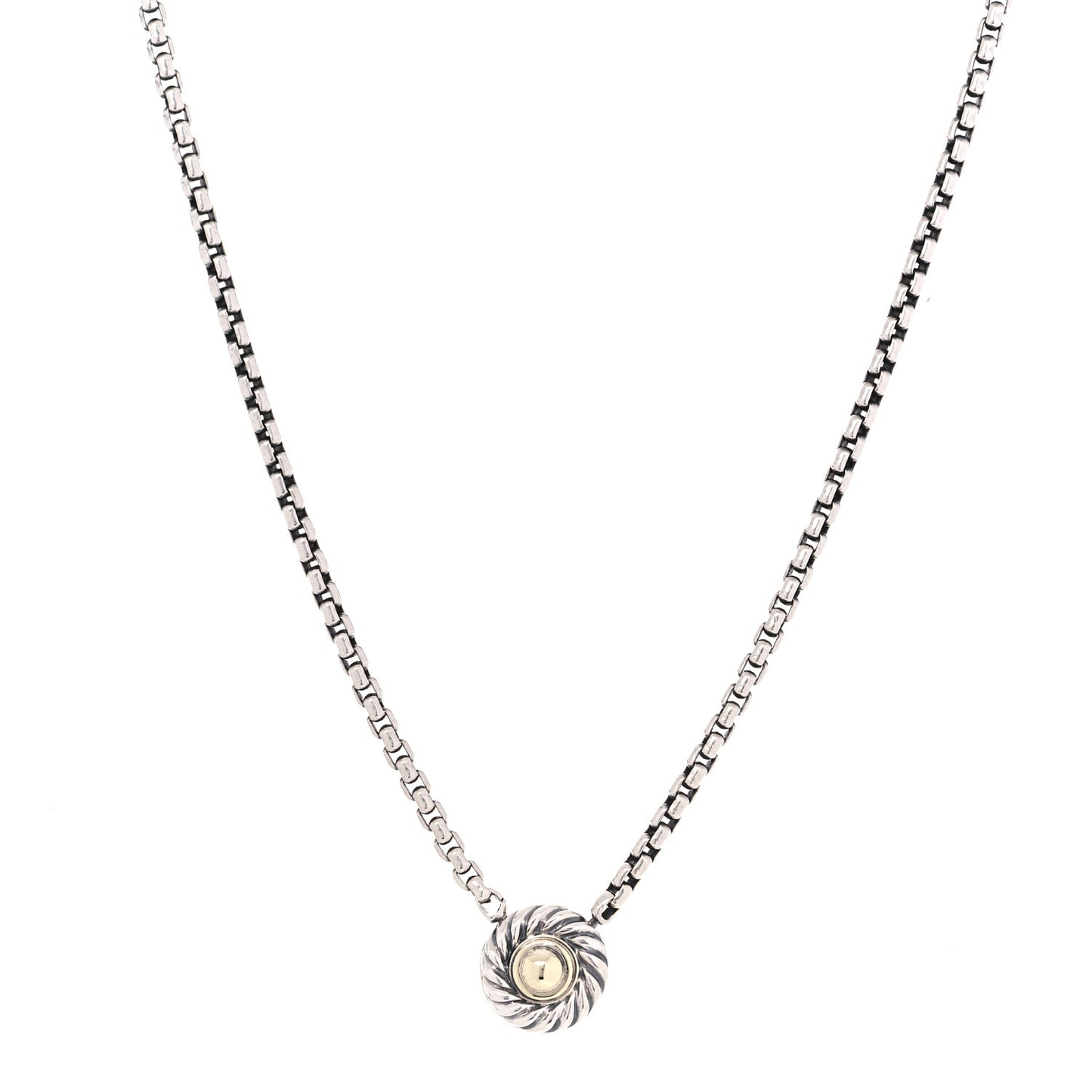Sterling Silver 14K Yellow Gold Cookie Pendant Necklace