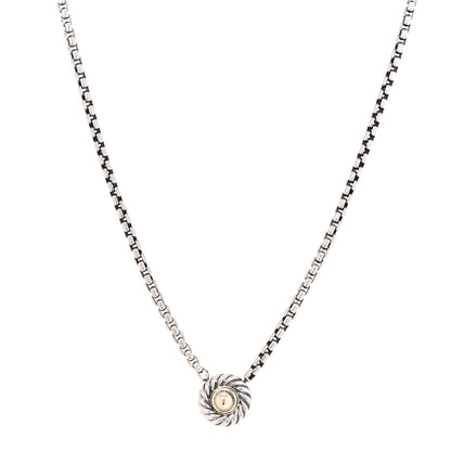 David Yurman Sterling Silver 14K Yellow Gold Cookie Pendant Necklace 1 of 4