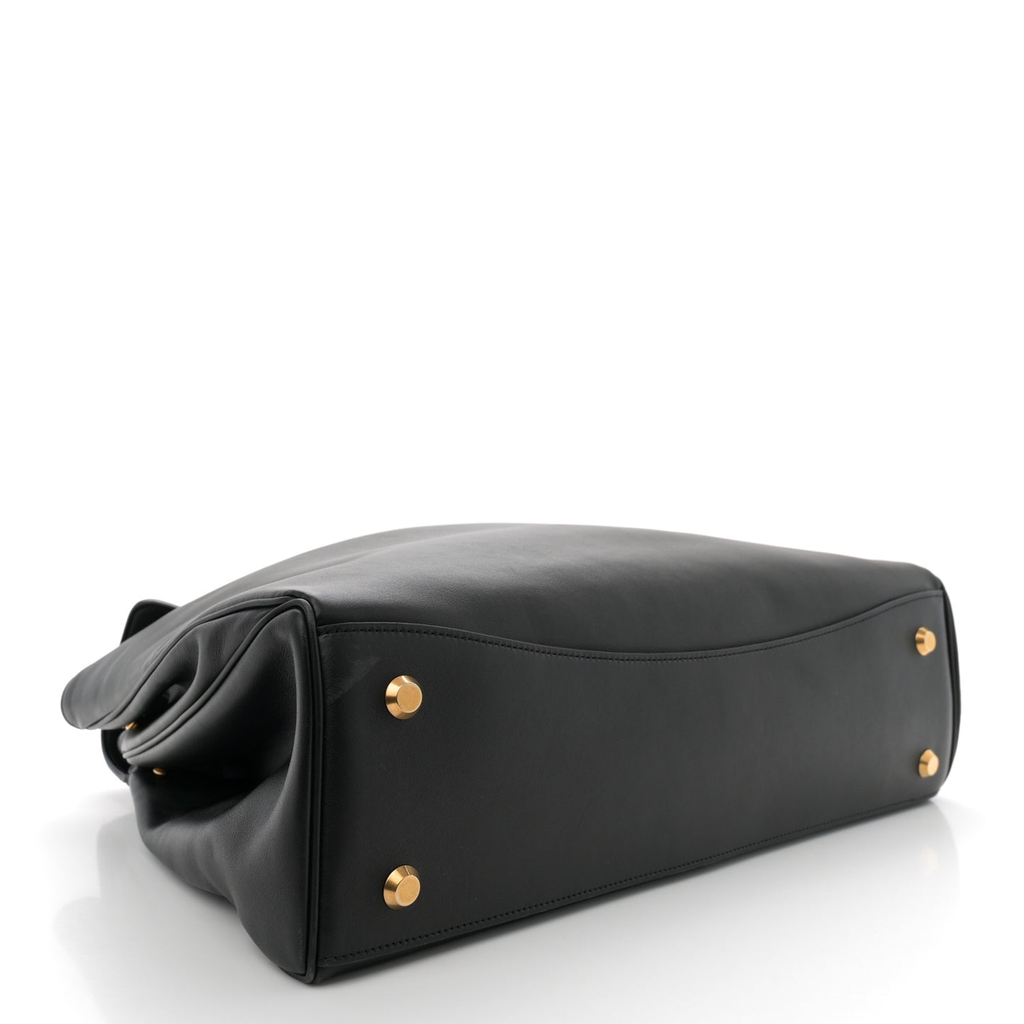 Smooth Calfskin Large Rodeo Top Handle Handbag Black