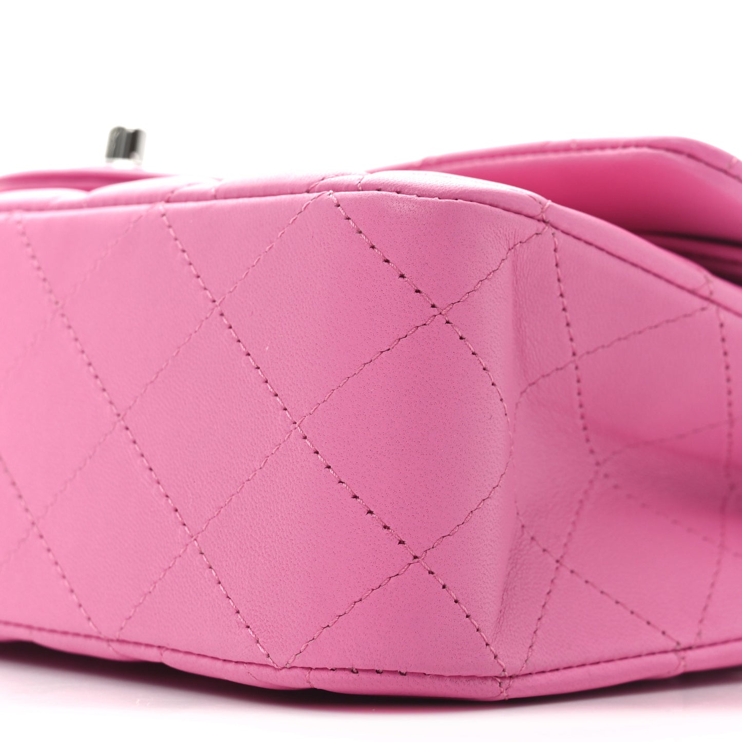 Lambskin Quilted Medium Double Flap Pink