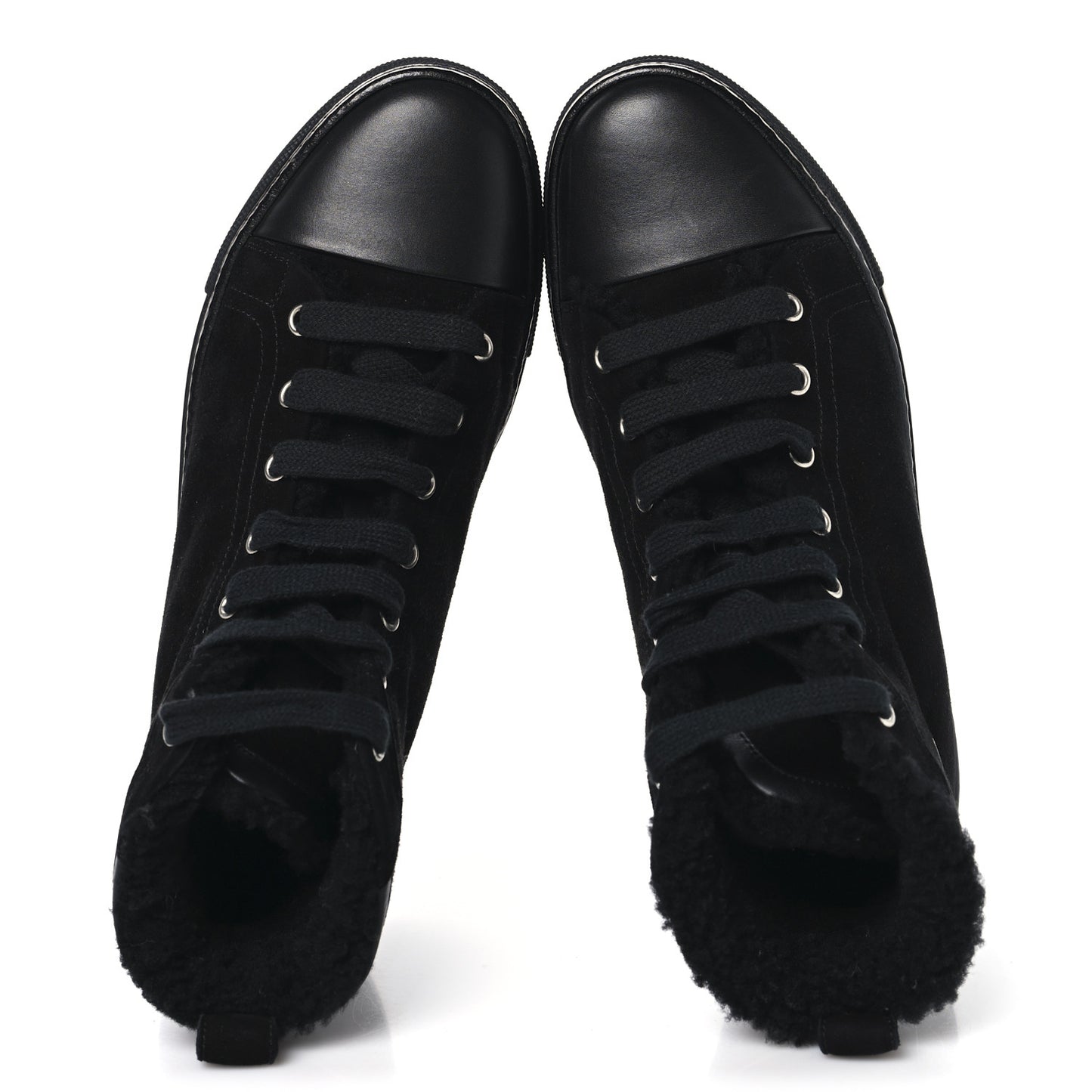 Suede Shearling Womens Jimmy High Top Sneakers 38 Black
