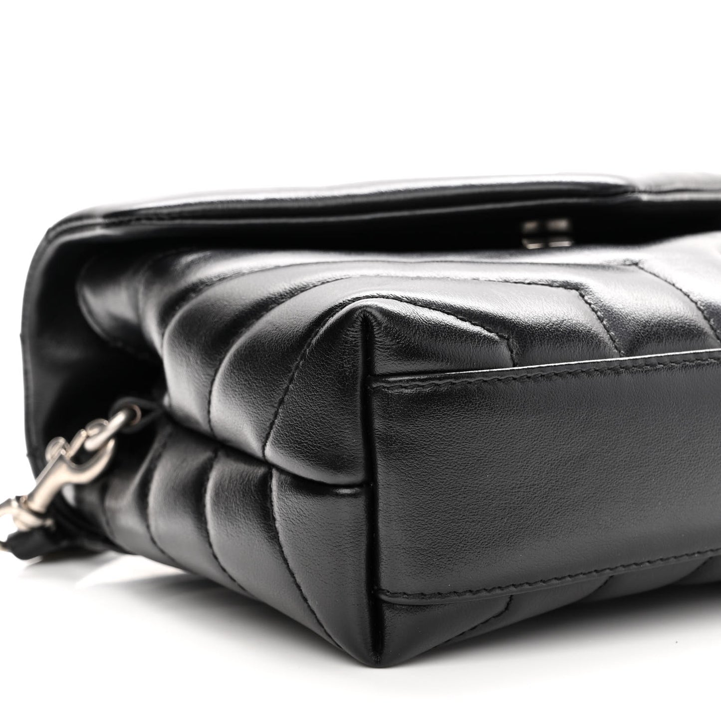 Calfskin Y Quilted Monogram Toy Loulou Crossbody Bag Black