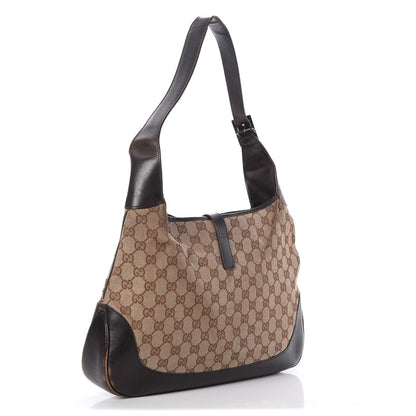 Gucci Monogram Web Jackie O Hobo Dark Brown 3 of 11