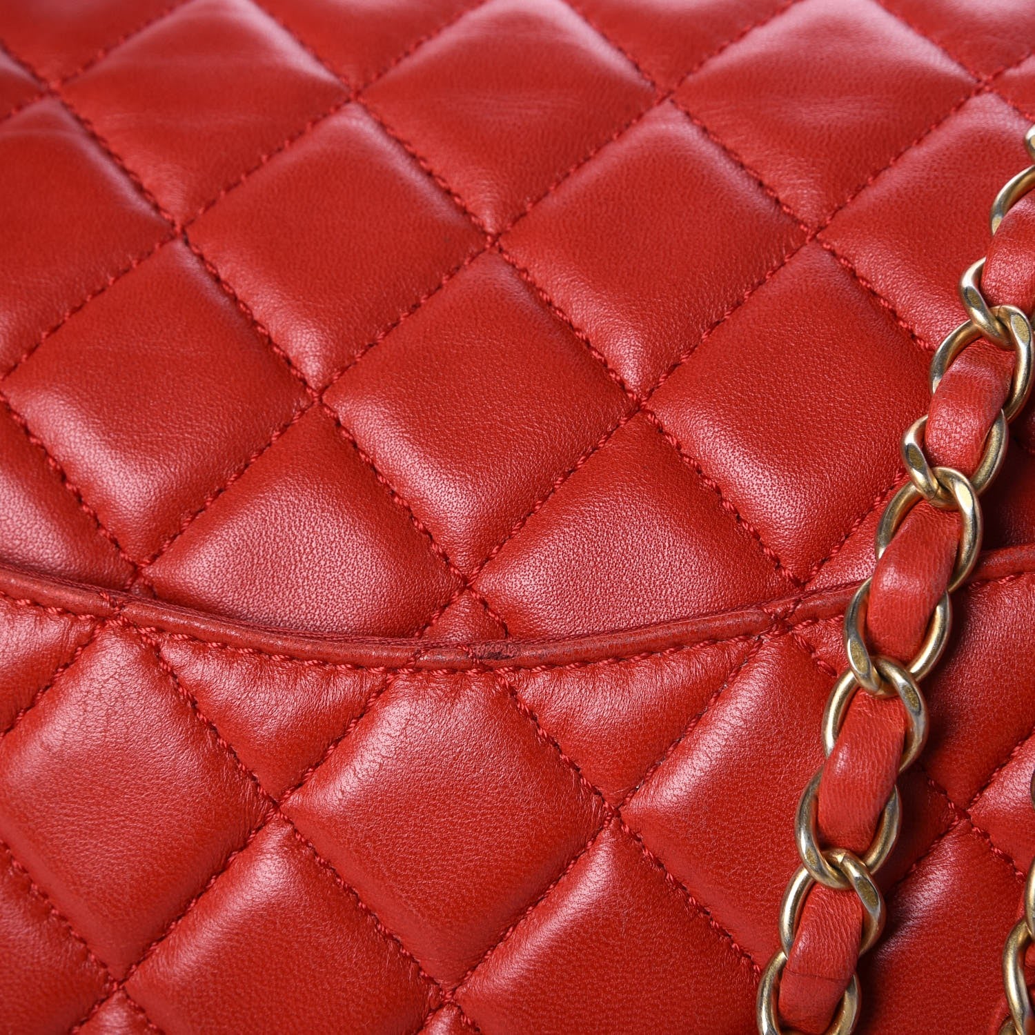 Chanel Lambskin Quilted Large Now and Forever Flap Red 10 of 10