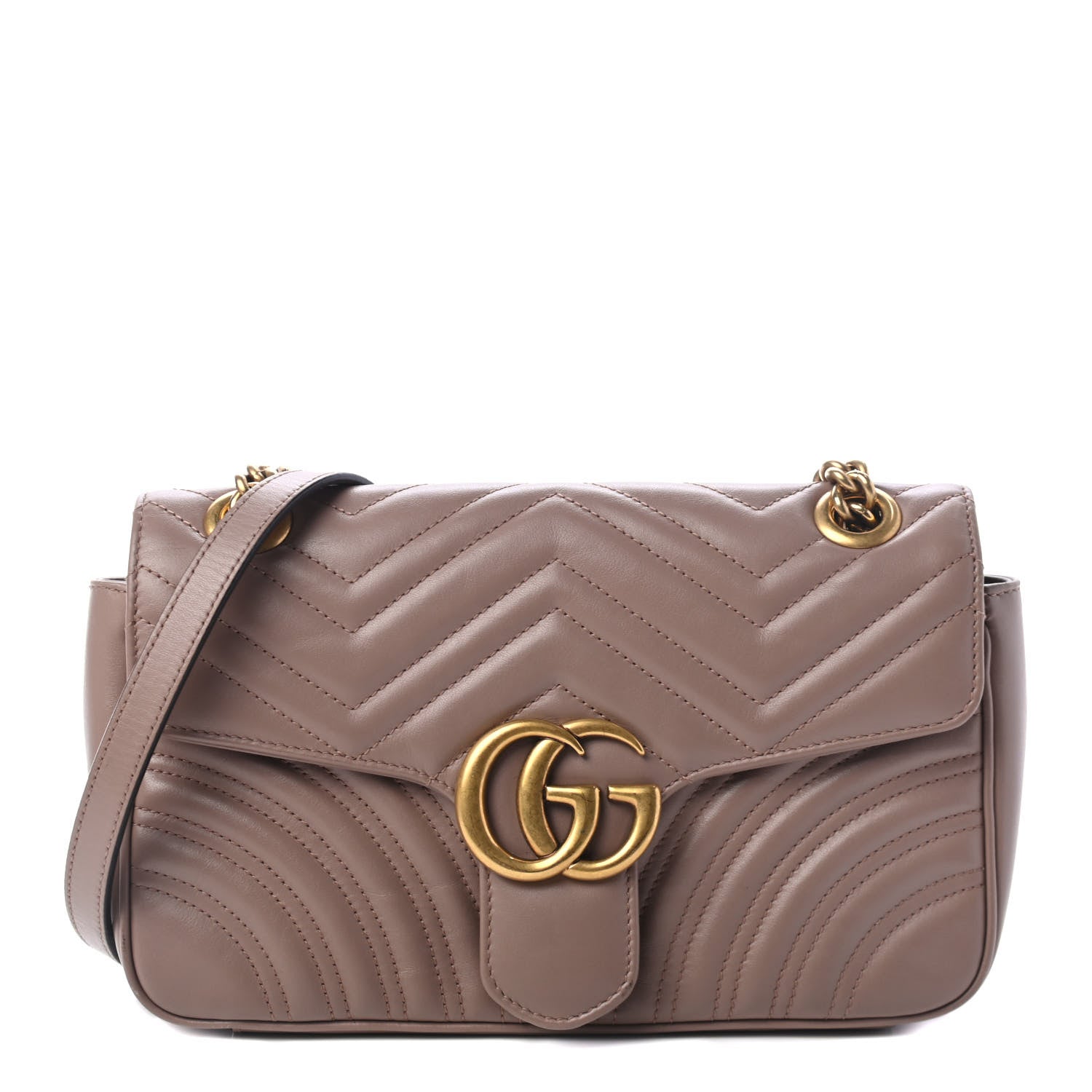 Gucci Calfskin Matelasse Small GG Marmont Shoulder Bag Porcelain Rose 1 of 6