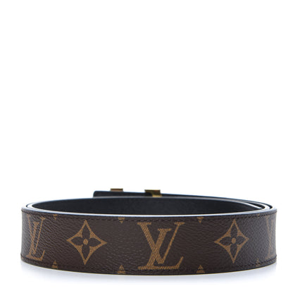 Louis Vuitton Calfskin Monogram 30mm LV Initiales Reversible Belt 90 36 Black 2 of 6