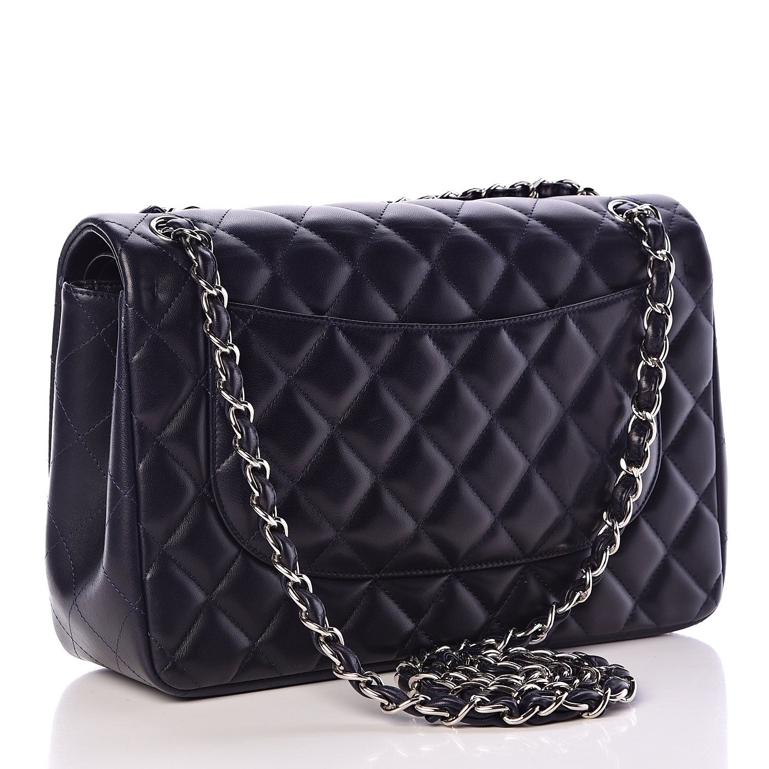 Chanel Lambskin Quilted Jumbo Double Flap Navy 3 of 15