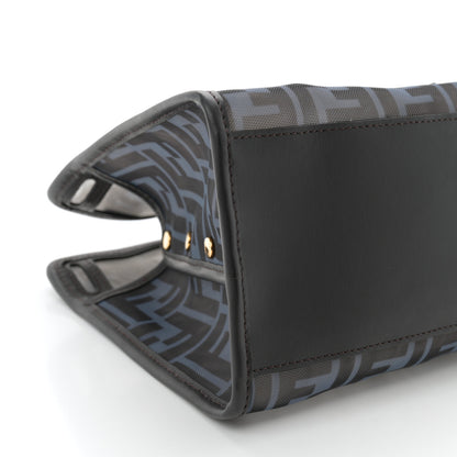 Fendi Mesh Vitello Century FF 1974 Mini Peekaboo Defender Cover Azzurro Black Ebano 9 of 10