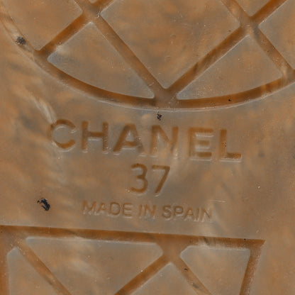 Chanel Grained Calfskin CC Espadrilles 37 Beige Black 6 of 7