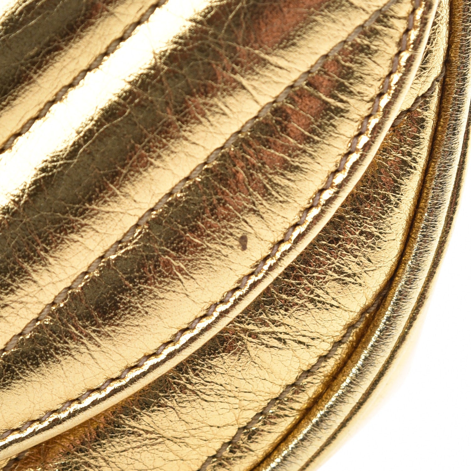 Saint Laurent Metallic Calfskin Matelasse Monogram Small Bubble Chain Crossbody Gold 11 of 14