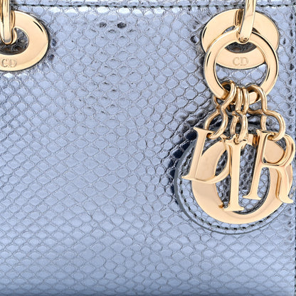 Christian Dior Metallic Karung Micro Lady Dior Light Blue 8 of 13