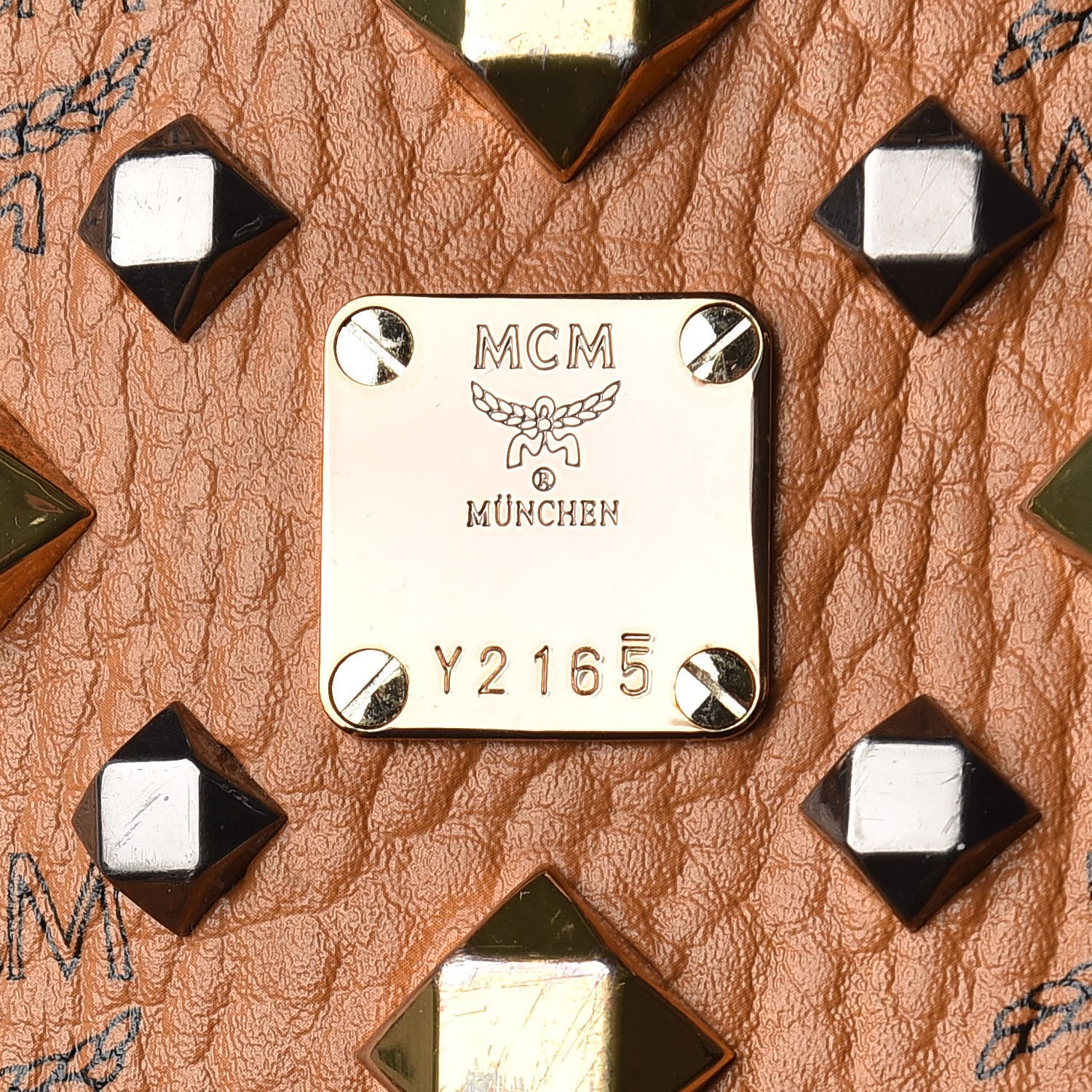 MCM Visetos Studded Medium Dual Stark Backpack Cognac 19 of 19
