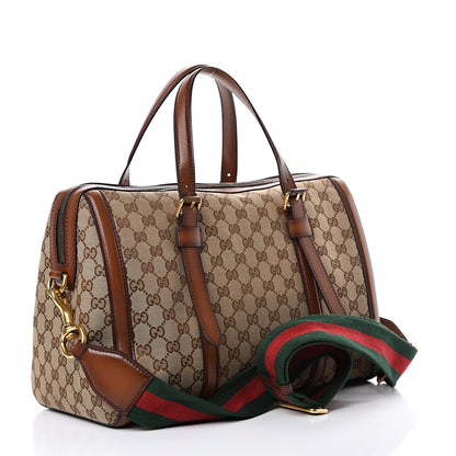 Gucci Monogram Medium Lady Web Boston Bag Beige Cuir 2 of 16