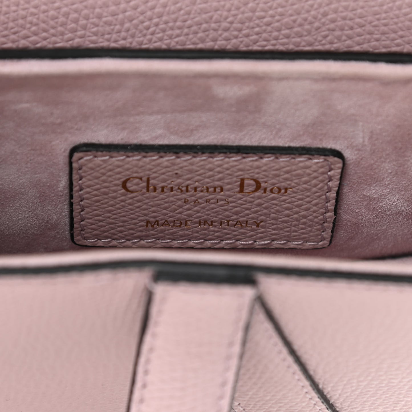 Grained Calfskin Mini Saddle Bag Light Pink