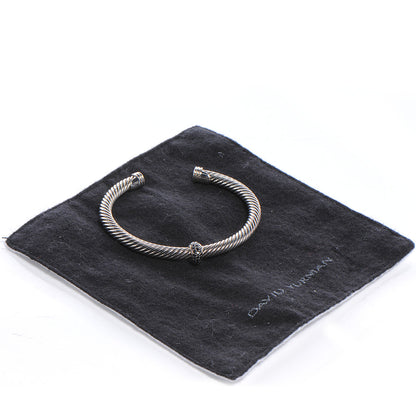 David Yurman Sterling Silver Black Diamond 5mm Cable Classics Cuff Medium 5 of 5