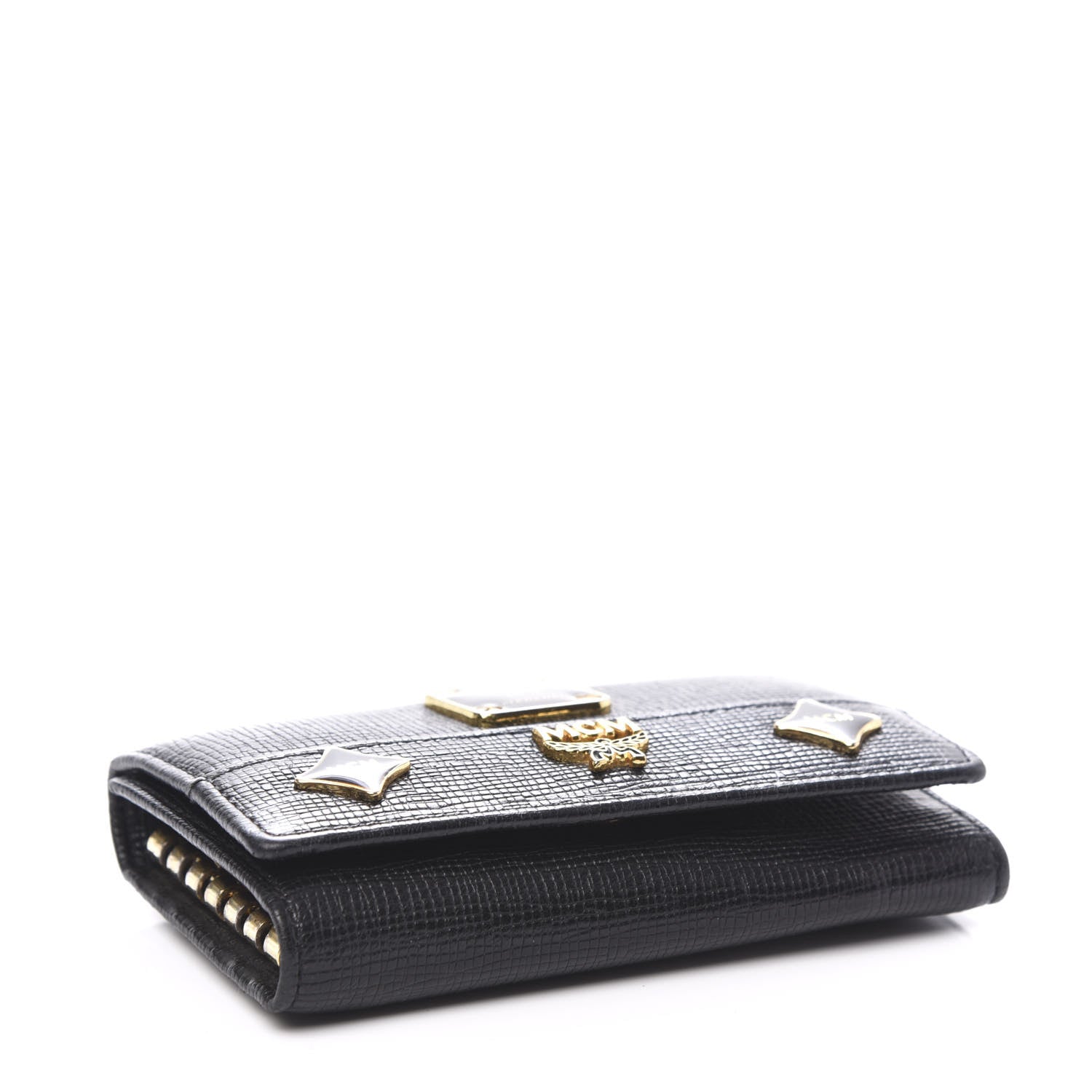 MCM Saffiano Logo Studded 6 Key Holder Black 4 of 8