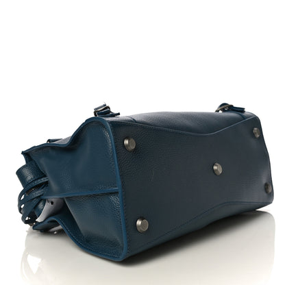 Balenciaga Grained Calfskin Neo Classic Silver Hardware S City Petrol Blue 3 of 8