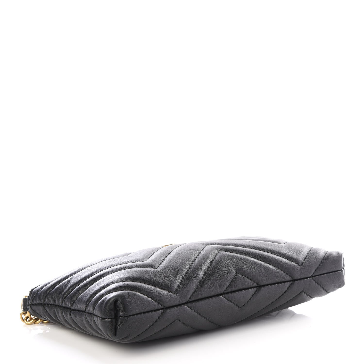 Gucci Calfskin Matelasse Mini GG Marmont Chain Bag Black 3 of 7