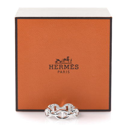 Hermes Sterling Silver PM Chaine d'Ancre Enchainee Band Ring 56 7.5 7 of 7