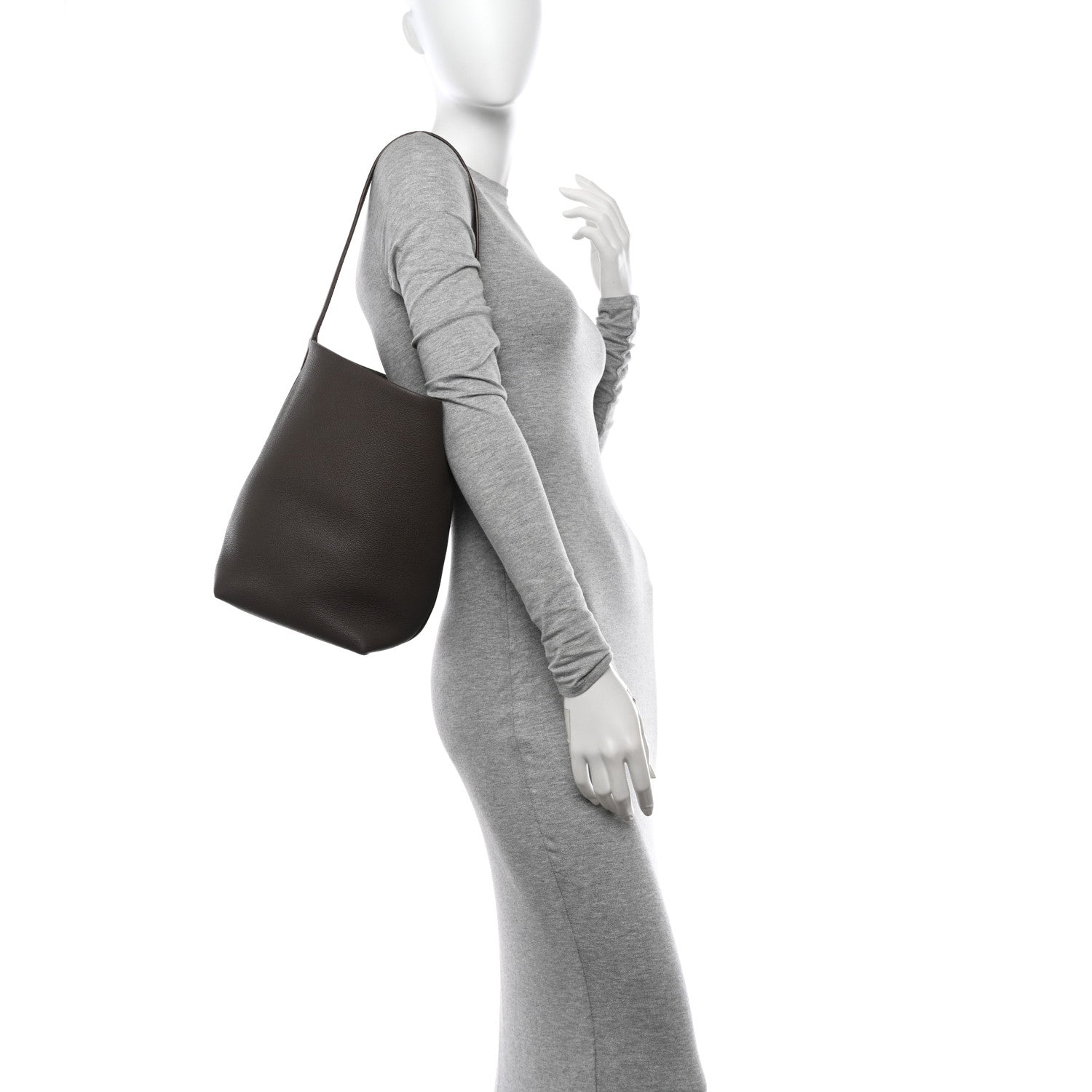 The Row Grained Calfskin Medium N/S Park Tote Dark Taupe 2 of 9