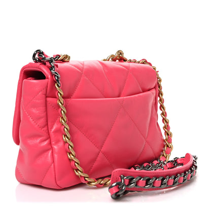 Chanel Goatskin Quilted Medium Chanel 19 Flap Pink 3 of 10