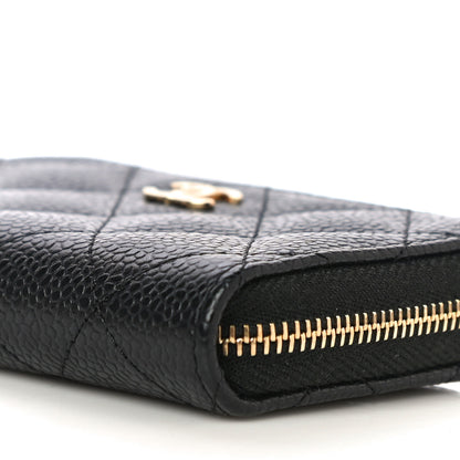 Chanel Caviar Quilted Zip Coin Purse Black 6 of 13