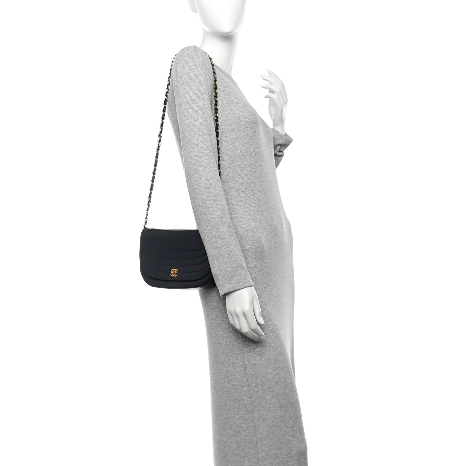 Chanel Lambskin Ribbon Quilted Small Single Flap Navy 2 of 12