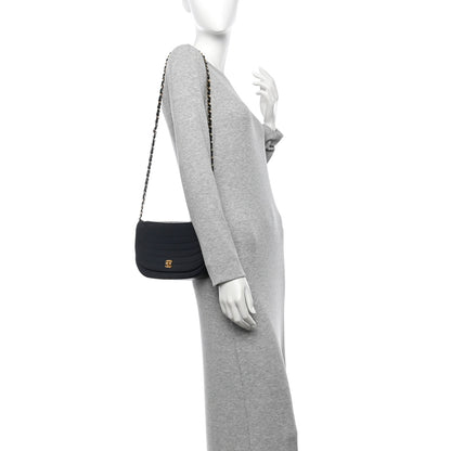 Chanel Lambskin Ribbon Quilted Small Single Flap Navy 2 of 12