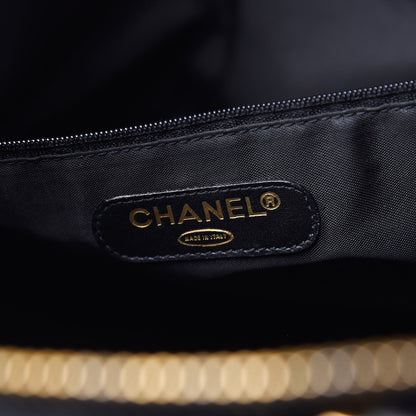 Chanel Calfskin Diamond Stitched Duffle Bag Black 6 of 23