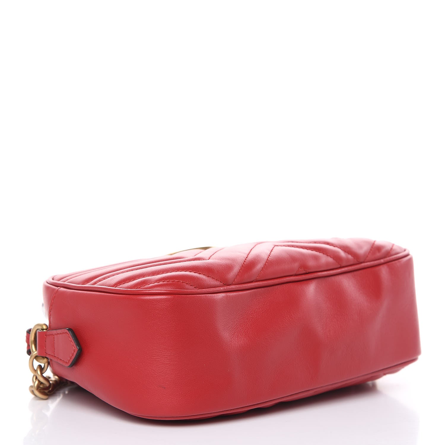 Gucci Calfskin Matelasse Small GG Marmont Chain Shoulder Bag Hibiscus Red 4 of 10