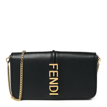 Fendi Vitello Grace Matte Fendigraphy Wallet On Chain Black 1 of 10