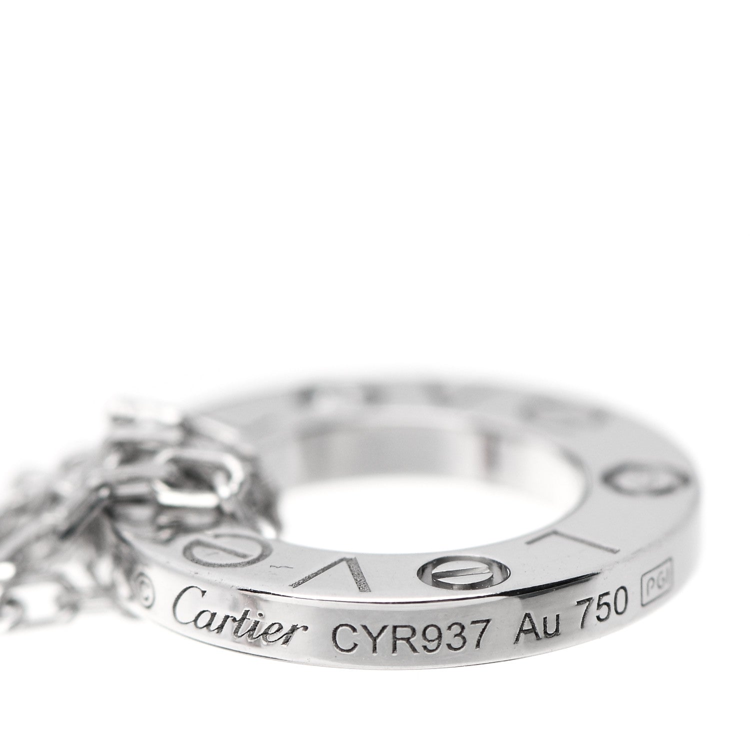 Cartier 18K White Gold Diamond LOVE Bracelet 3 of 5