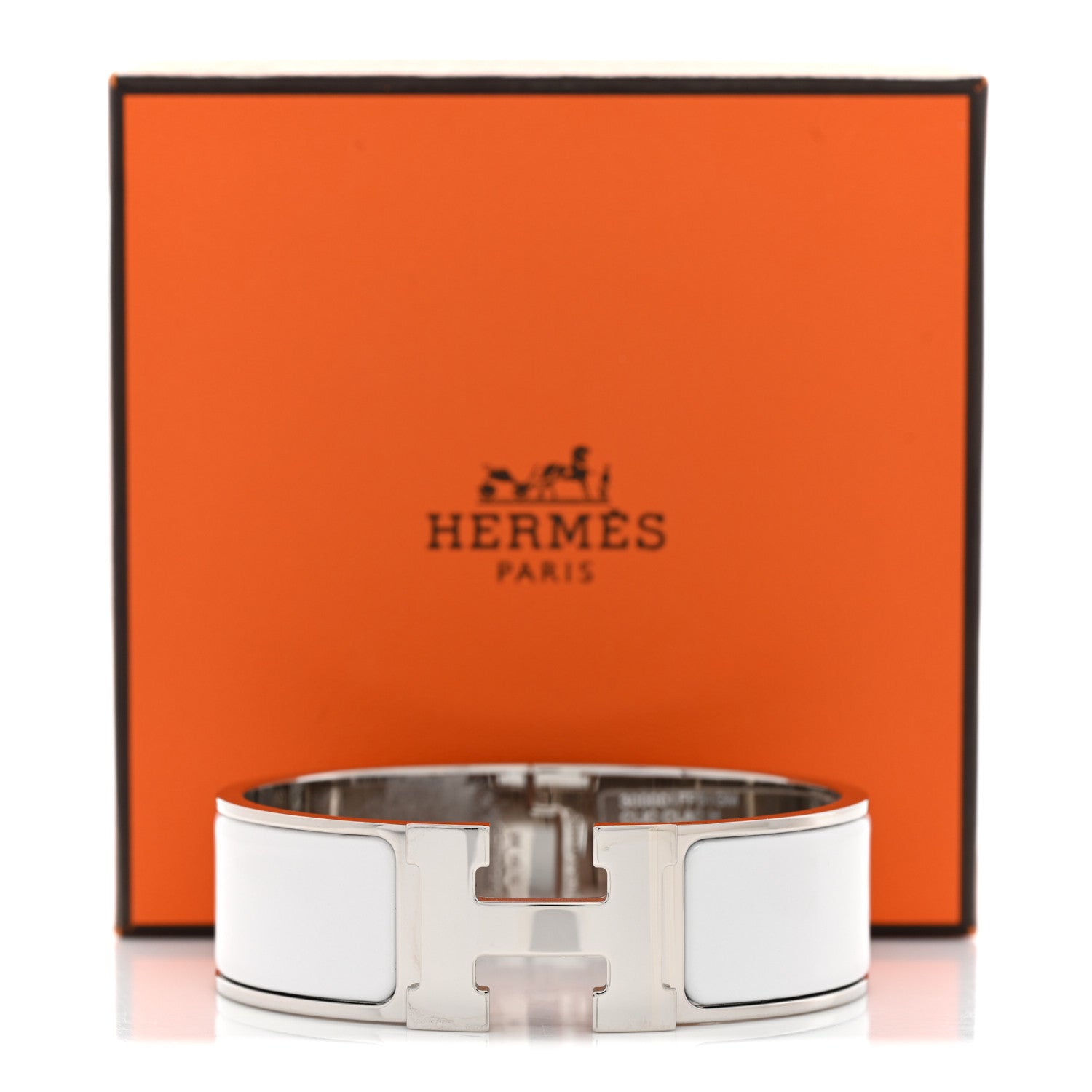 Hermes Enamel Wide Clic Clac H Bracelet GM White 6 of 6