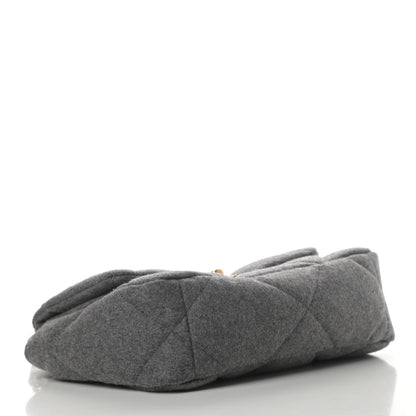 Chanel Wool Quilted Medium Chanel 19 Flap Grey 3 of 4