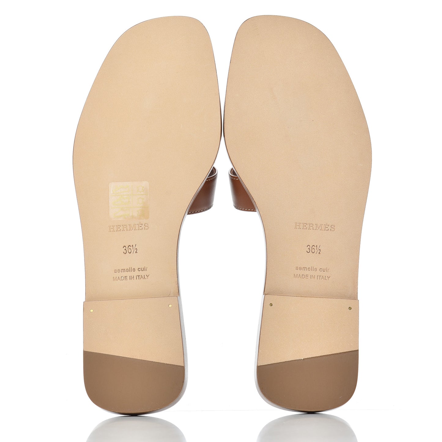 Box Calfskin Oran Sandals 36.5 Gold