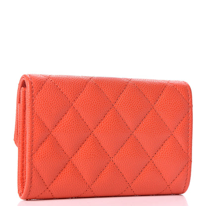 Chanel Caviar Quilted Card Holder Orange 3 of 8