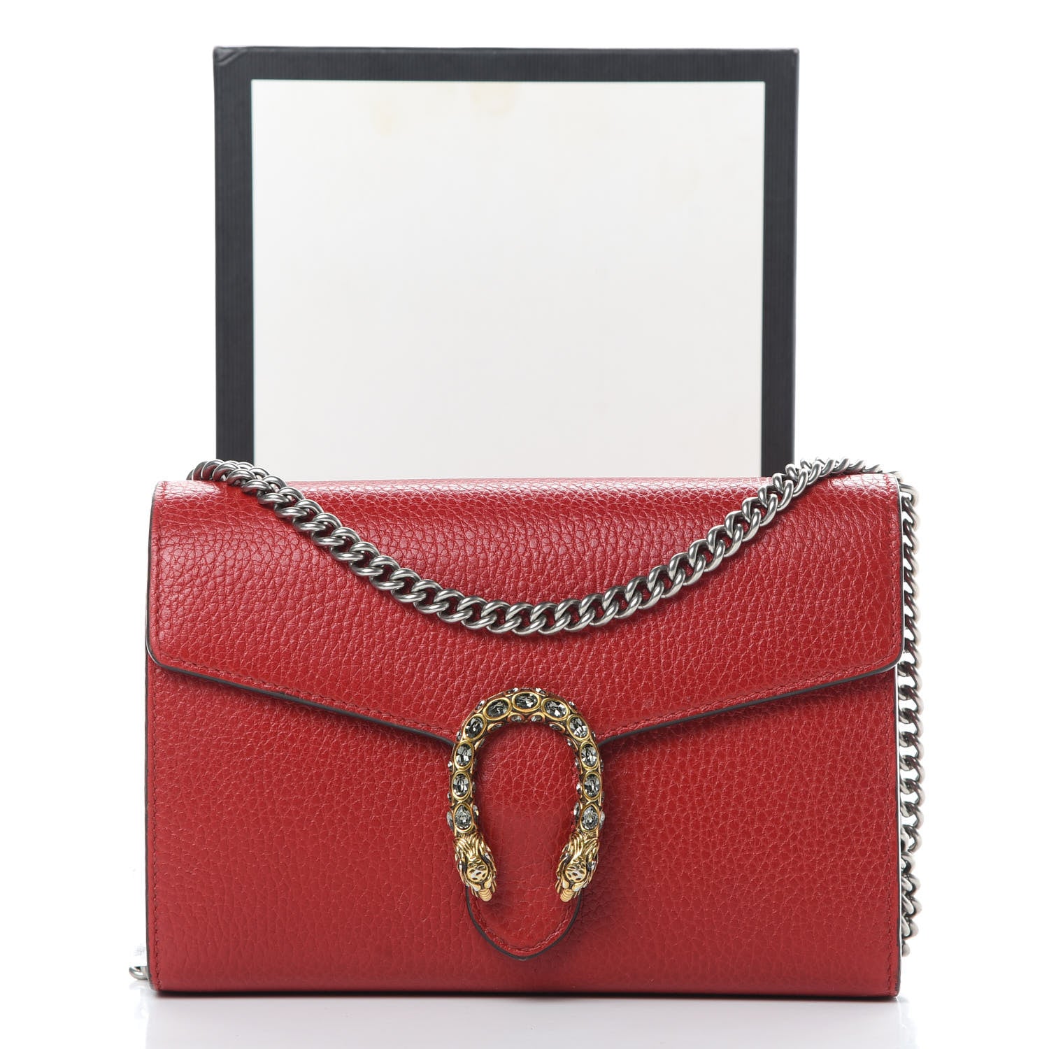 Gucci Calfskin Mini Dionysus Chain Wallet Hibiscus Red 13 of 13