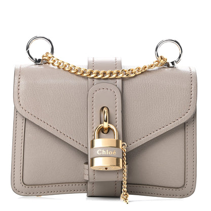 Chloe Shiny Goatskin Calfskin Mini Aby Chain Shoulder Bag Motty Grey 1 of 12