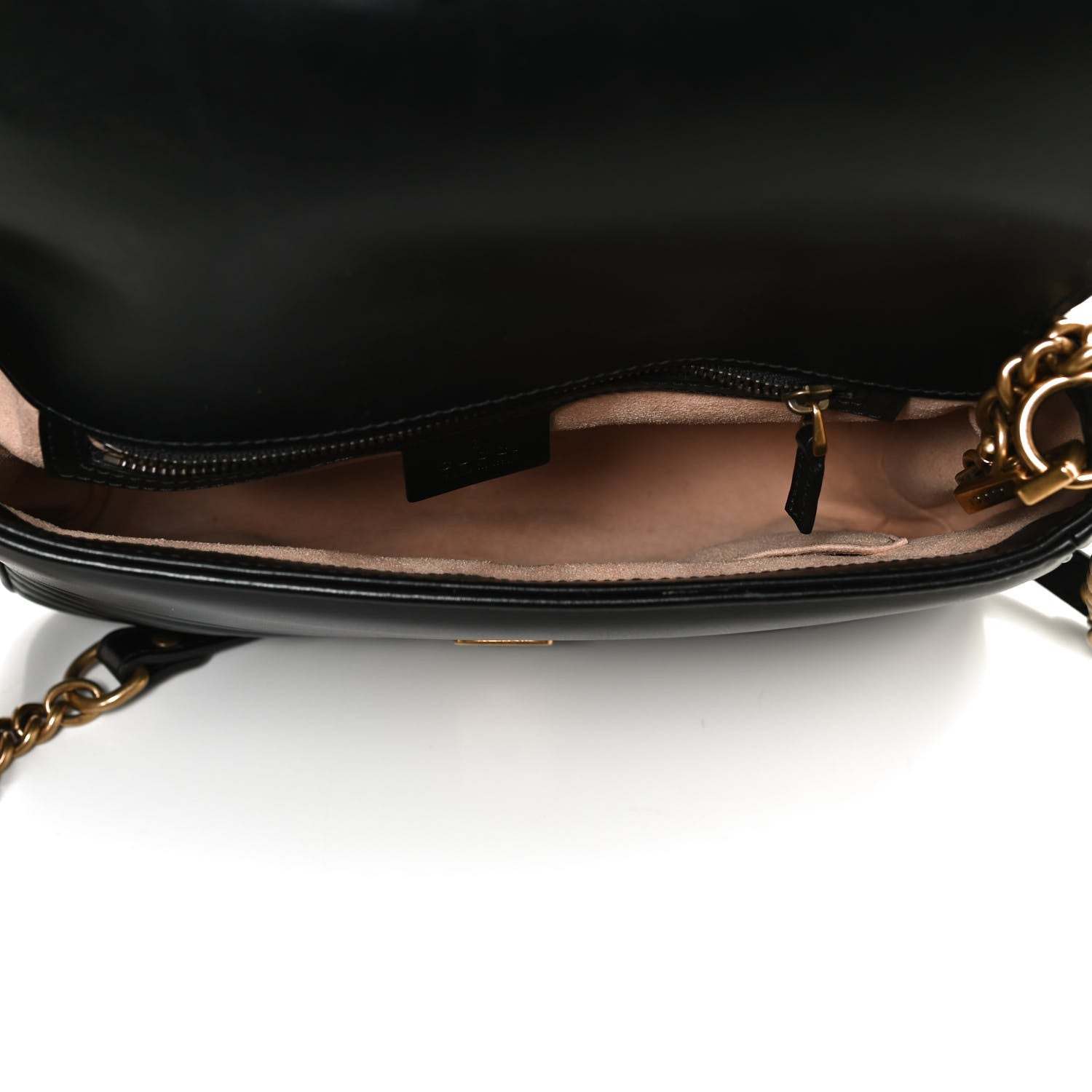 Gucci Calfskin Matelasse Small GG Marmont Top Handle Shoulder Bag Black 5 of 11