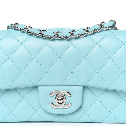 Chanel Lambskin Quilted Mini Rectangular Flap Light Blue 10 of 11