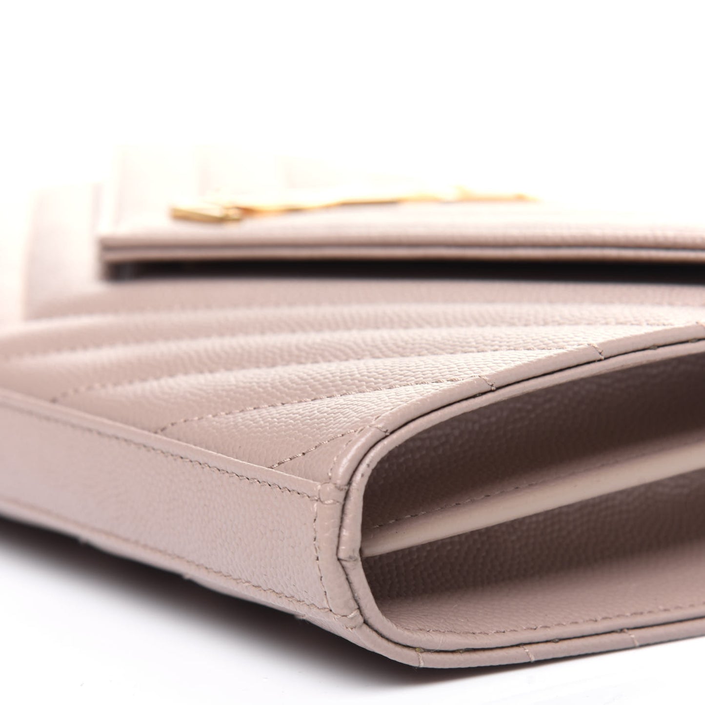 Grain De Poudre Matelasse Chevron Monogram Chain Wallet Rose Antic