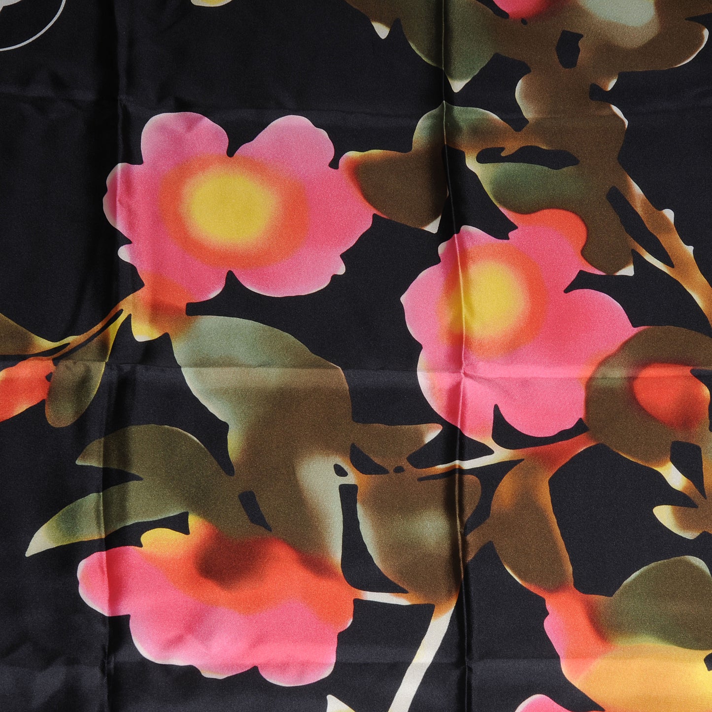 Silk Camellia Watercolor Flower Scarf