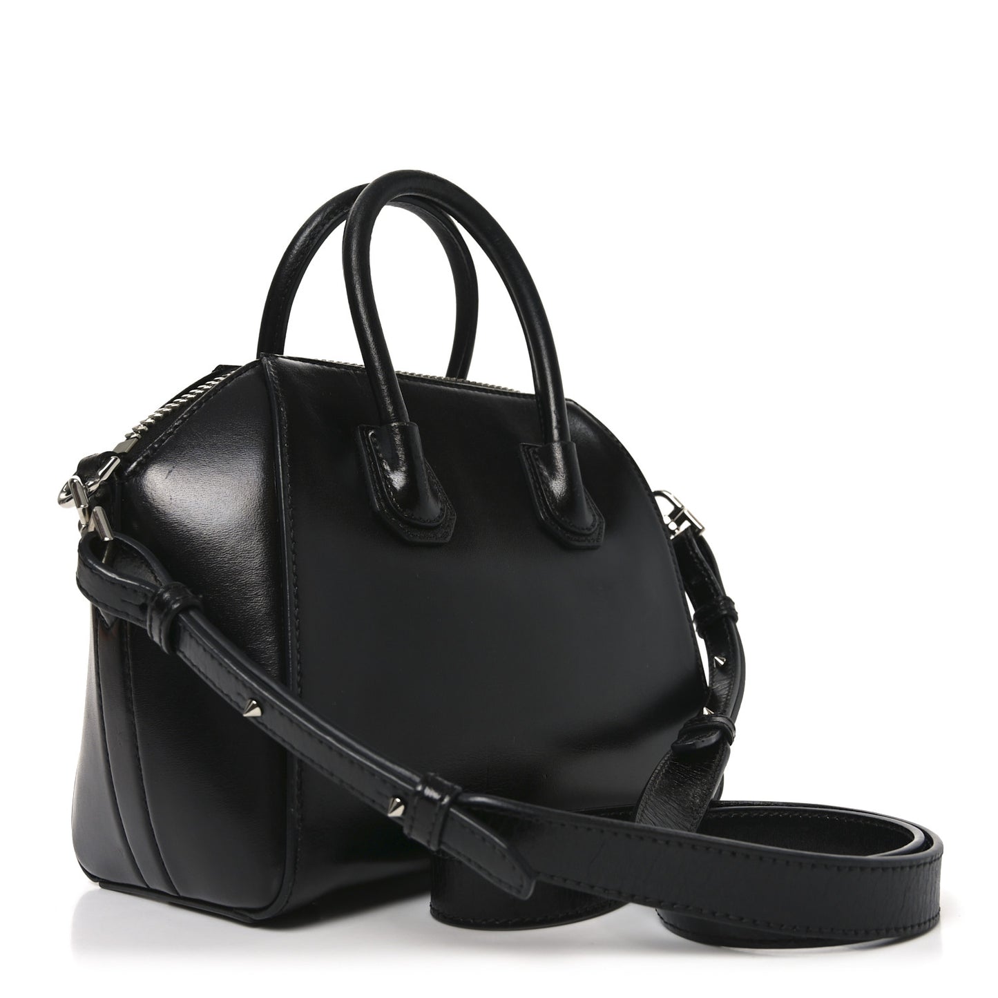 Shiny Lord Calfskin Mini Antigona Black